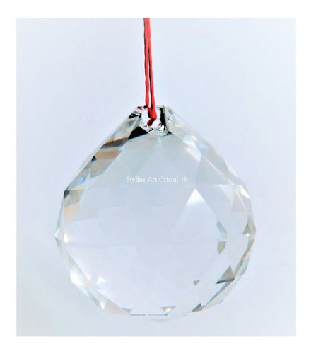 Imagem 5 de 9 de 2 Bolas Esfera Cristal Asfour Feng Shui 4,0 Com Fio Vermelho