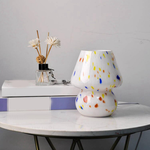 Lámpara De Cristal Pantalla De Seta Lámpara De Mesa Luces