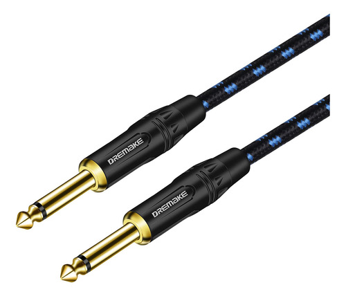 Dremake Jack - Cable De Guitarra Ts De 0.250in A 1/4 Pulgada