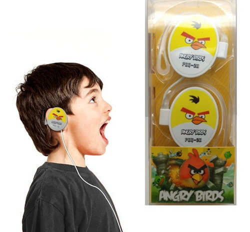 Audifonos Angry Birds Yellow Style 3,5mm Gancho 