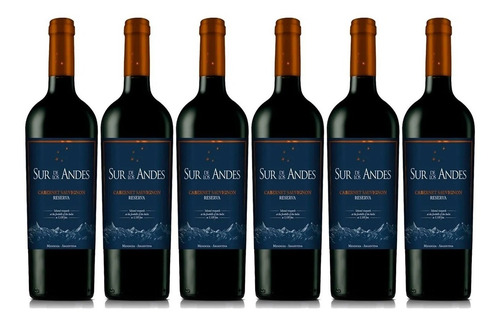 Vino Sur De Los Andes Reserva Cabernet Sauvignon X750cc X6