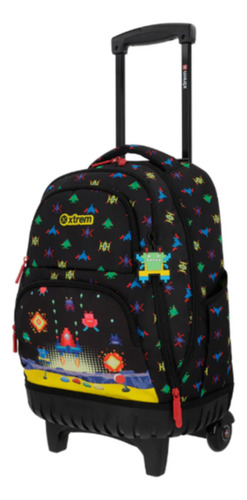 Mochila C/carro X Trem Cross 298 Premium Escolar Color Black Arcade