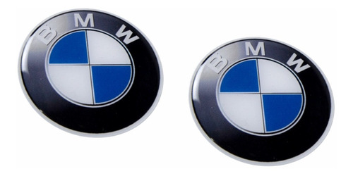 Par De Adesivo Resinado Emblema Compatível Com Logo Bmw 25mm