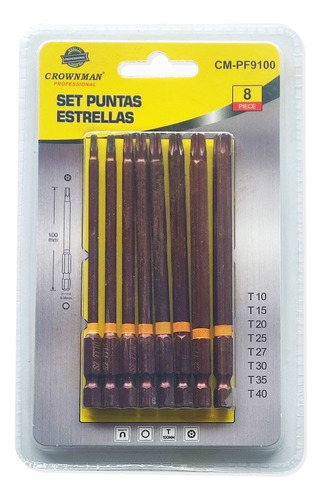 Imagen 3 de 4 de Puntas Destornillador Magneticas 100mm Torx 8pcs