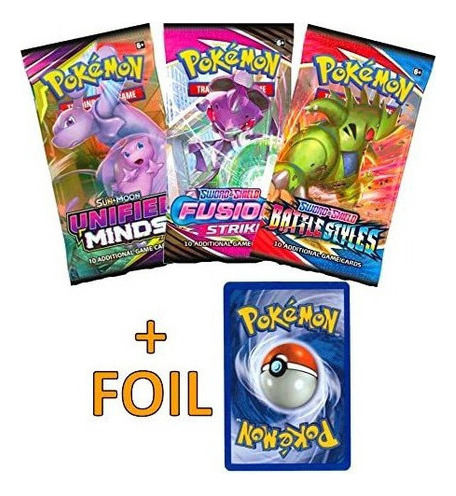 Pokemon Tcg: 3 Paquetes De Refuerzo Y 1 Lámina Aleatoria | 