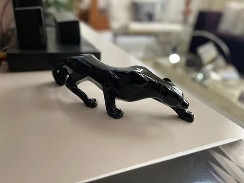 Estatua de escultura de pantera negra para decoración del hogar, color leopardo, negro