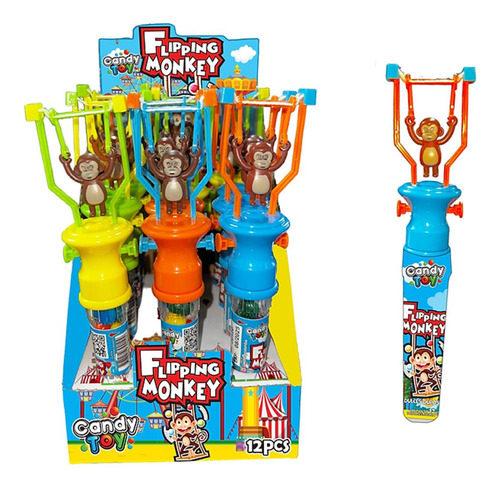 Candy Toy Fliping Monkey Juguete Con Dulce X12unds
