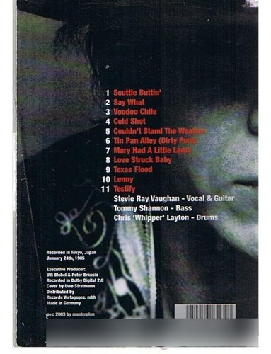 Dvd Steve Ray Vaughan - Live Tokio 1985