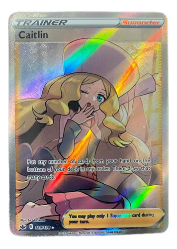 Pokemon Tcg Tarjeta, Carta Trainer Caitlin, Pokemon