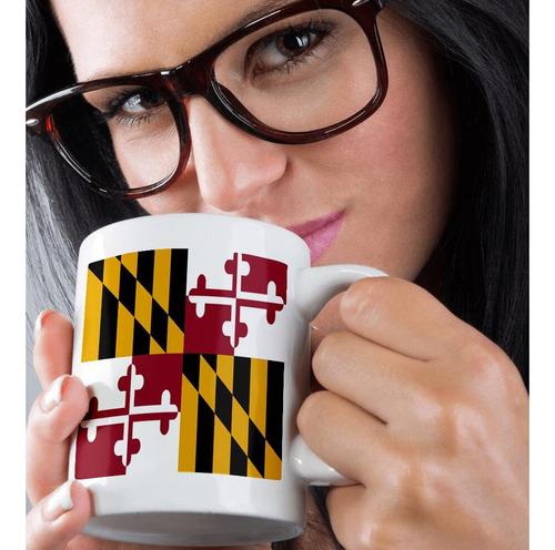 Taza De Cerámica Con Bandera Del Estado De Maryland 325 Ml
