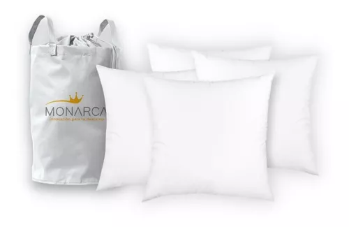comprar Relleno Para Cojín Monarca Microfibra Lavable 50x50 4 Pack Color Blanco Diseño de la tela Liso