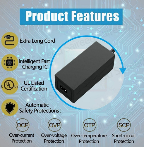Imagen 3 de 4 de Saireed - Cargador Para Samsung Chromebook 4.