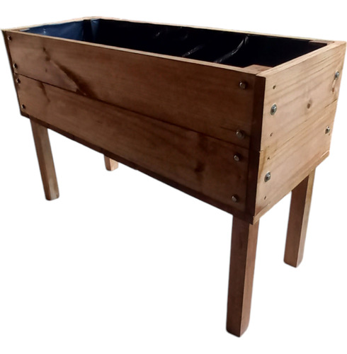 Macetero Huertero Cajón De Madera Macizo Impermeabilizado Algarrobo Clasica
