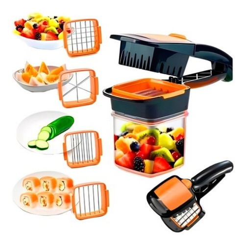 Fatiador Manual Com Pote Cortador Multi Cortes Frutas