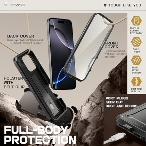 Capa Supcase Para iPhone 16 Pro Max Com Tela