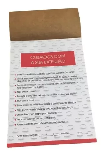 Ficha Anamnese Extensão Cílios E Bloco Cuidado Cliente C/100