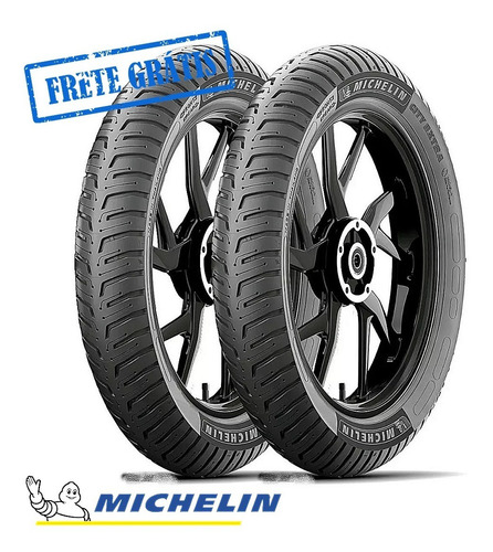 Par Pneu Michelin City Extra 80/100-18+100/90-18 Titan Fazer