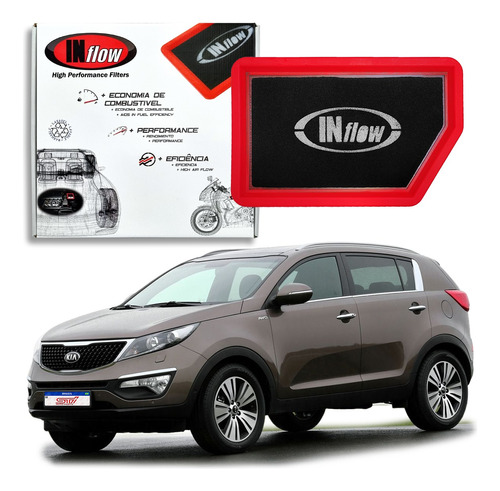 Filtro Ar Esportivo Inbox Inflow Kia Sportage 2.0 Flex 2013