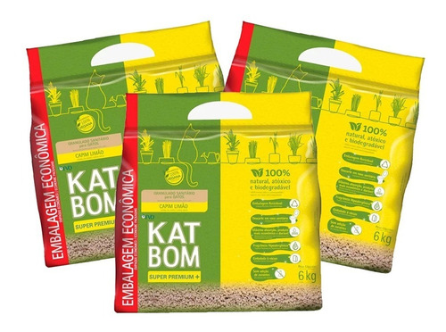 Kit Com 3 Katbom Capim Limão 6kg x 6kg de peso neto