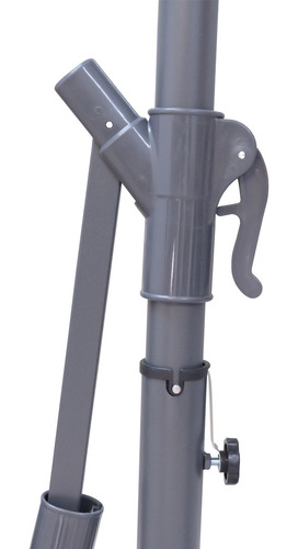 Ombrelone De Jardim 3 Metros Com Base Teto Bege Proteção Uv