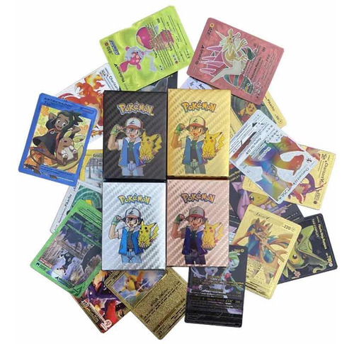 X54 Cartas Pokemon Metalizadas Coleccionables, En Español 