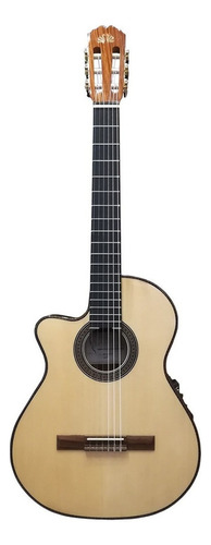Guitarra criolla clásica La Alpujarra 85KEC para zurdos natural brillante