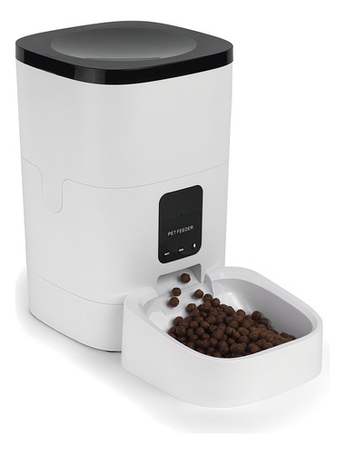 Dispensador D Alimentos P Mascotas Inteligente Perro Gato 4l Color Blanco