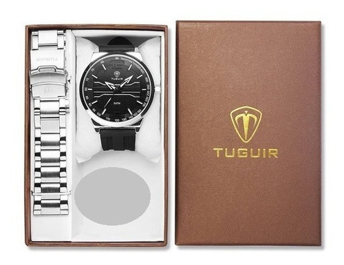 Relógio Masculino Tuguir Analógico Tg105 - Preto E Prata