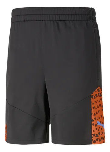 Short Fútbol Puma Individualcup Hombre En Negro Y Naranja |