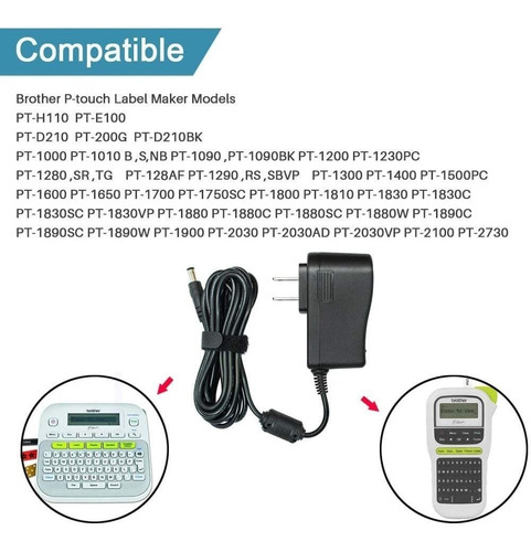Ac Dc Adaptador Para Brother P-touch Pt-d210 Ptd 210 Pt-d200