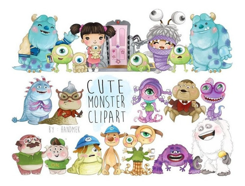 Papeles Fondos Digitales - Cute Monster Inc Clipart