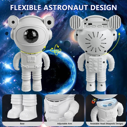 Proyector Astronauta Decorativo + Bocina + Control. Galaxia