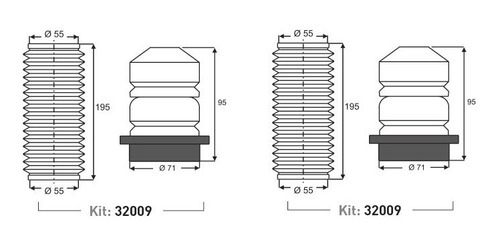 Kit 2 Fuelles Con Topes Amort. Delant. Fiat Palio Adv. Lockr