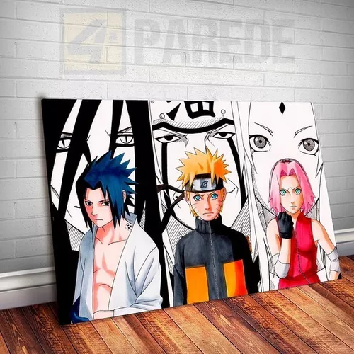 Quadro Anime Naruto Shippuden Desenho Com Moldura G01