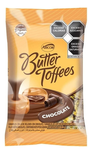 Caramelos Butter Toffee Sabor Chocolate Arcor 90 Gr