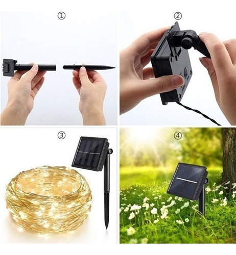 Paquete De 6 Luces Led De Alambre De Cobre Alimentado Por En