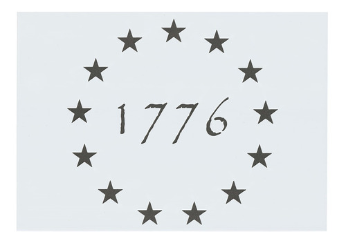 , Us Star 1776 13 Betsy Ross Stencil Usa Patriotic Plan...