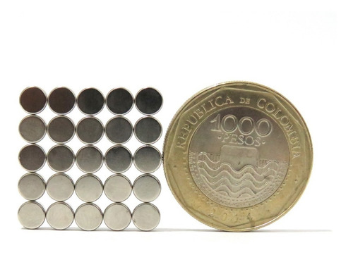 25 Imanes Iman De Neodimio N50 De 5mm X 3mm Redondo Plano
