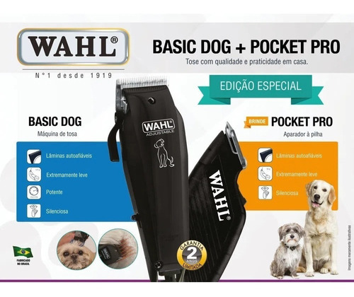 Imagem 1 de 8 de Kit Wahl Pet Basic Dog + Pocket Pro