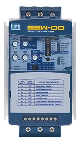 Soft Starter Ssw08 130a 50cv 220v/ 75cv 380v/ Weg 10803090