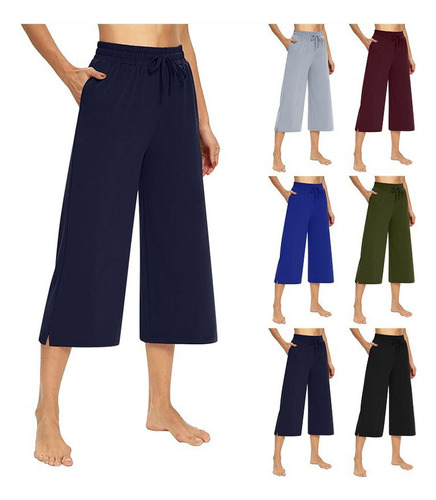 Pantalones Tipo Mantapescador Capri Yoga Beach Para Mujer