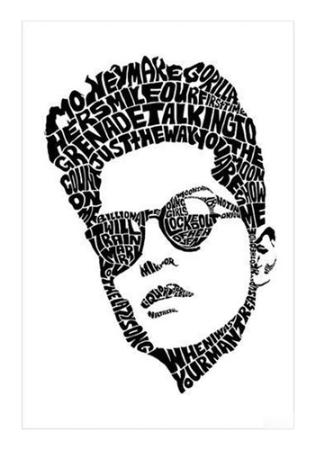 Póster Papel Fotográfico Bruno Mars Cantante Cancion 80x120