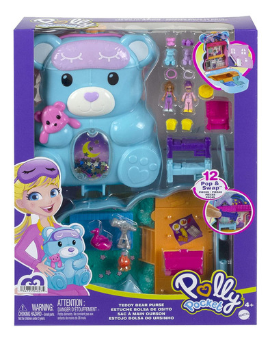  Muñeca Polly Pocket Estuche Bolso Osito Pijamada