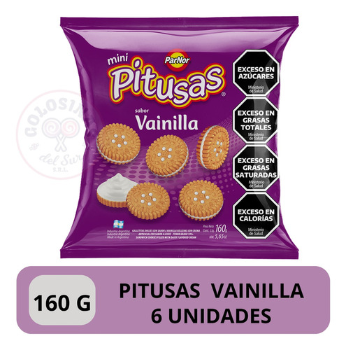 Galletitas Pitusas Vainilla X6 Unidades * Golosinas Del Sur*