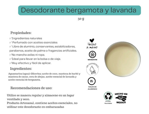 Desodorante Bergamota Y Lavanda