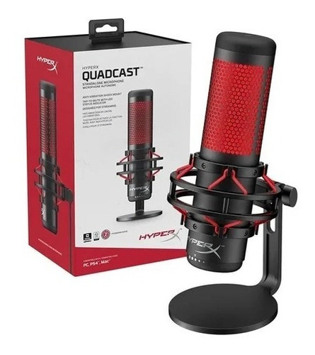 Micrófono Hyperx Quadcast Condensador Multipatrón Negro