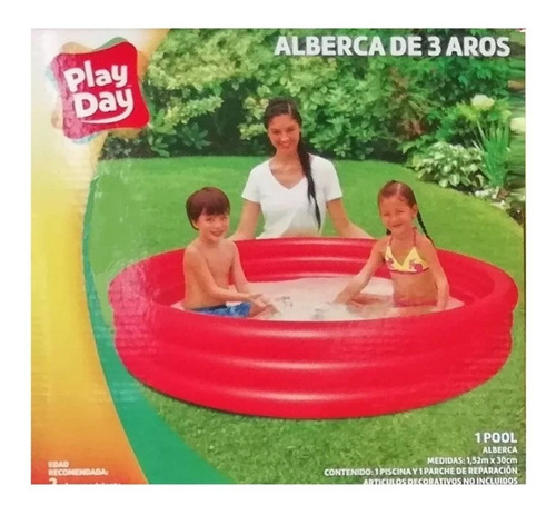 Alberca Inflable Play Day 3 Aros 1.52m X 30cm 1 Rojo