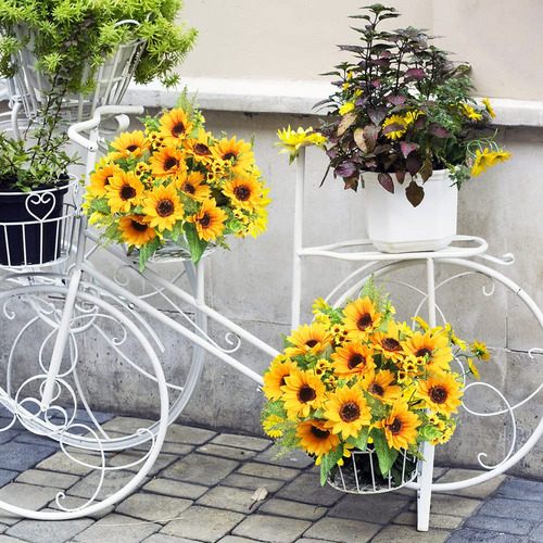 Hi Ramos De Girasoles Artificiales, 2 Ramos De Flores