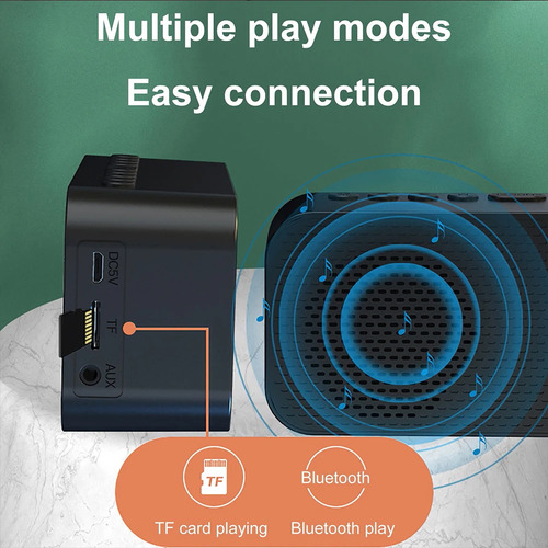 Alto-falante Bt Clock, Despertador Portátil Com Rádio Fm E