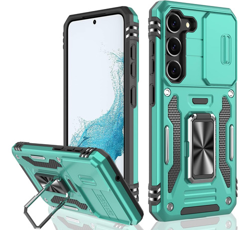 Funda Ikazz Cubre Camara Shockproof Para Galaxy S23 Turquesa